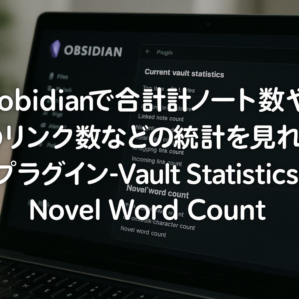 obsidianで合計ノート数やリンク数などの統計を見れるプラグイン-Vault StatisticsとNovel Word Count